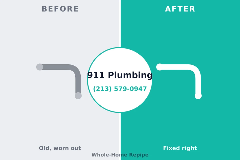 Before and after: plumbing repair Maugansville, MD